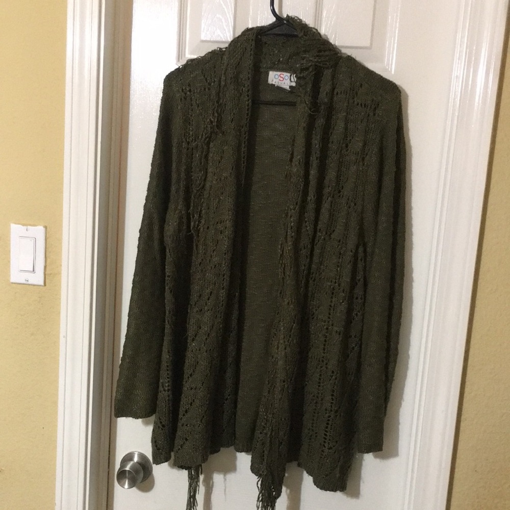 Casual cardigan deep green size 1X